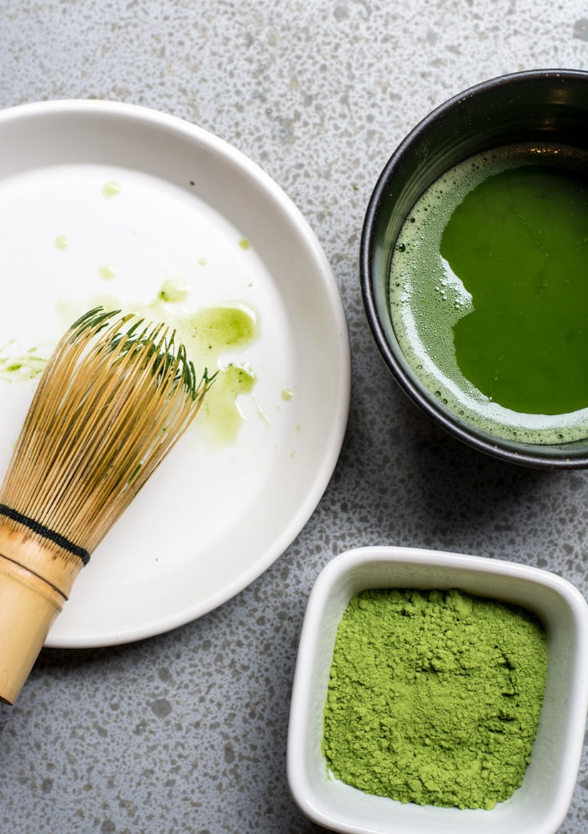 Fine green tea matcha powder for bakery and beverage applications