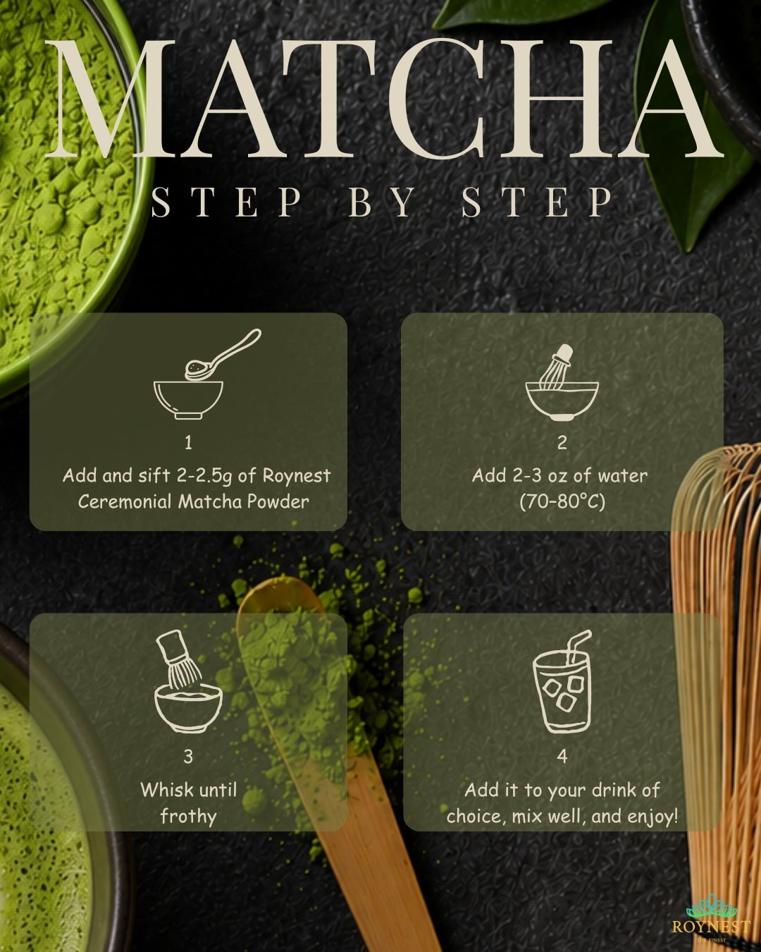 Roynest Ceremonial Matcha Powder 50g – Organic Matcha - Roynest