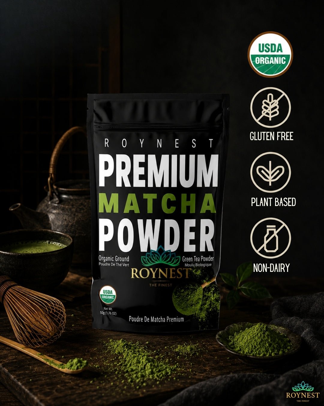 Roynest Premium Matcha Powder 50g - Organic Matcha - Roynest