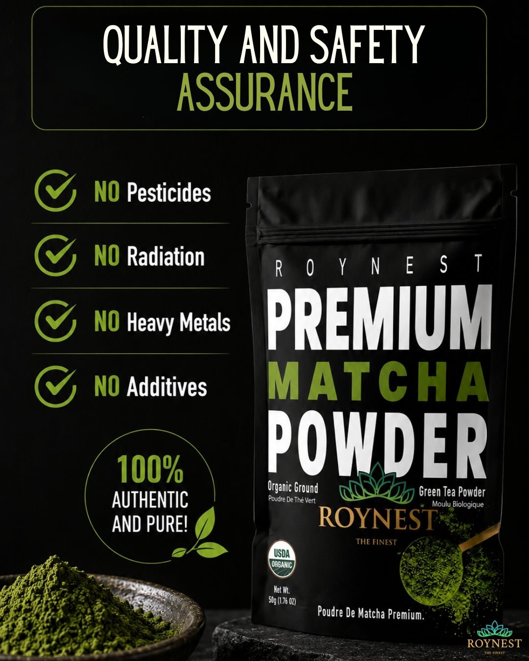 Roynest Premium Matcha Powder 50g - Organic Matcha - Roynest