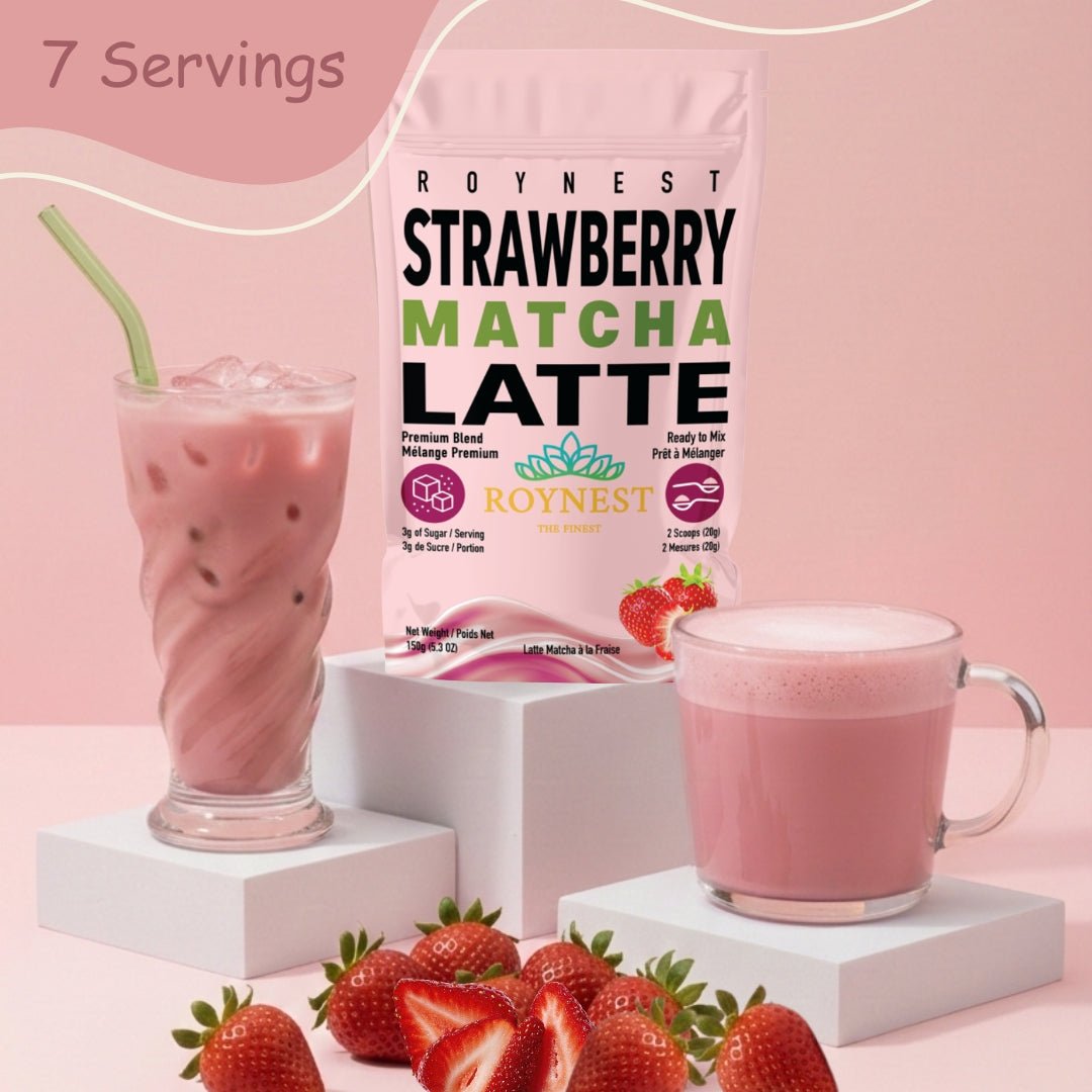 Roynest Strawberry Matcha Latte Powder, Case of 16 - Roynest