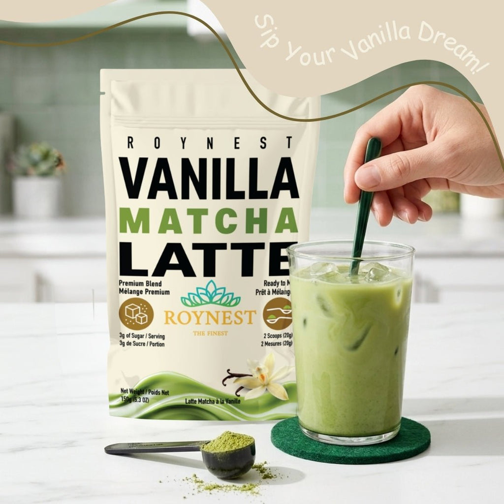 Roynest Vanilla Matcha Latte – Case of 16 | Premium Powder - Roynest